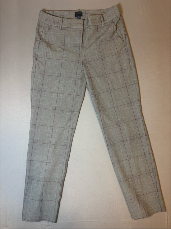 J. Crew Pants - Women’s J. Crew Striped Plaid Pattern Office Pant Size 8 in Gray and Purple.